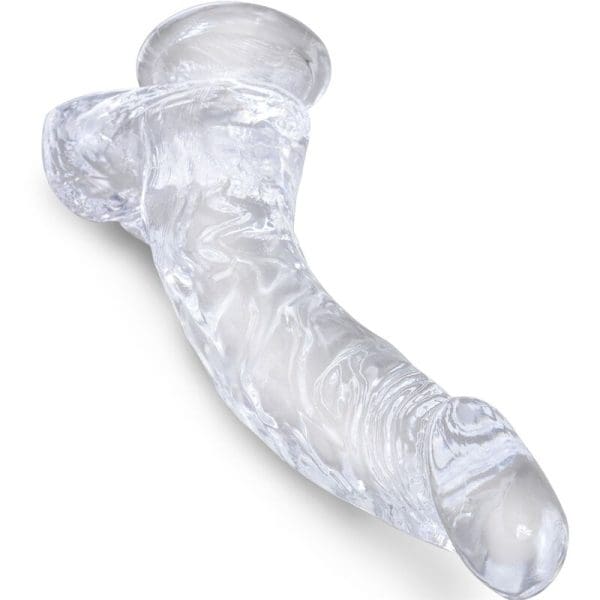 KING COCK - CLEAR REALISTIC CURVED PENIS WITH BALLS 16.5 CM TRANSPARENT 2